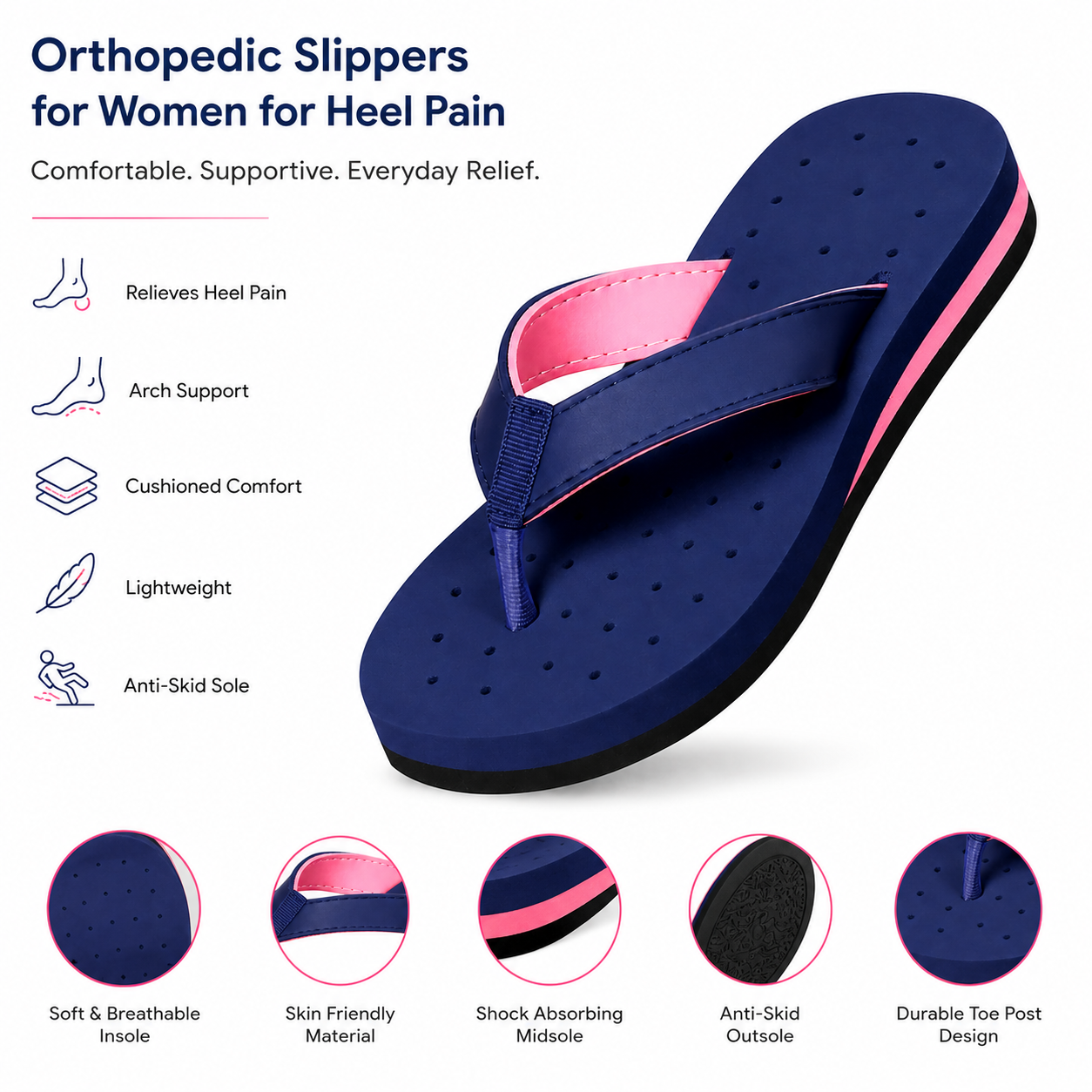 Orthopedic Slippers for Women for Heel Pain